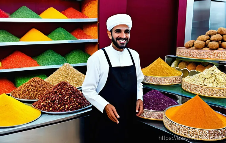 오만의 바자르 문화 - **Prompt 2: An Artisan's Craft in the Souk**
    A close-up, intimate shot of an elderly Omani artis...