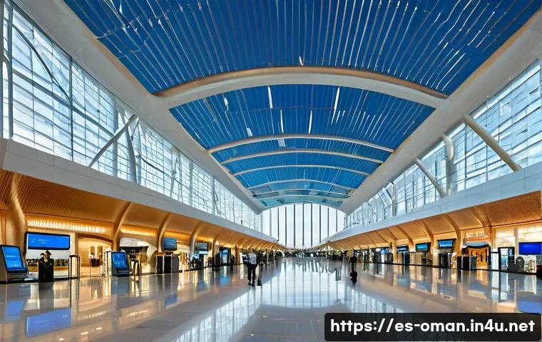 오만의 공항 및 국제선 - **A Grand Welcome at Muscat International Airport: Modernity Meets Omani Heritage**
    "An intricat...