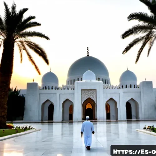 Home 17 오만 무스카트 관광 - Photorealistic travel scene in Muscat, Oman, wide-angle sunrise view of the Sultan Qaboos Grand Mosq...
